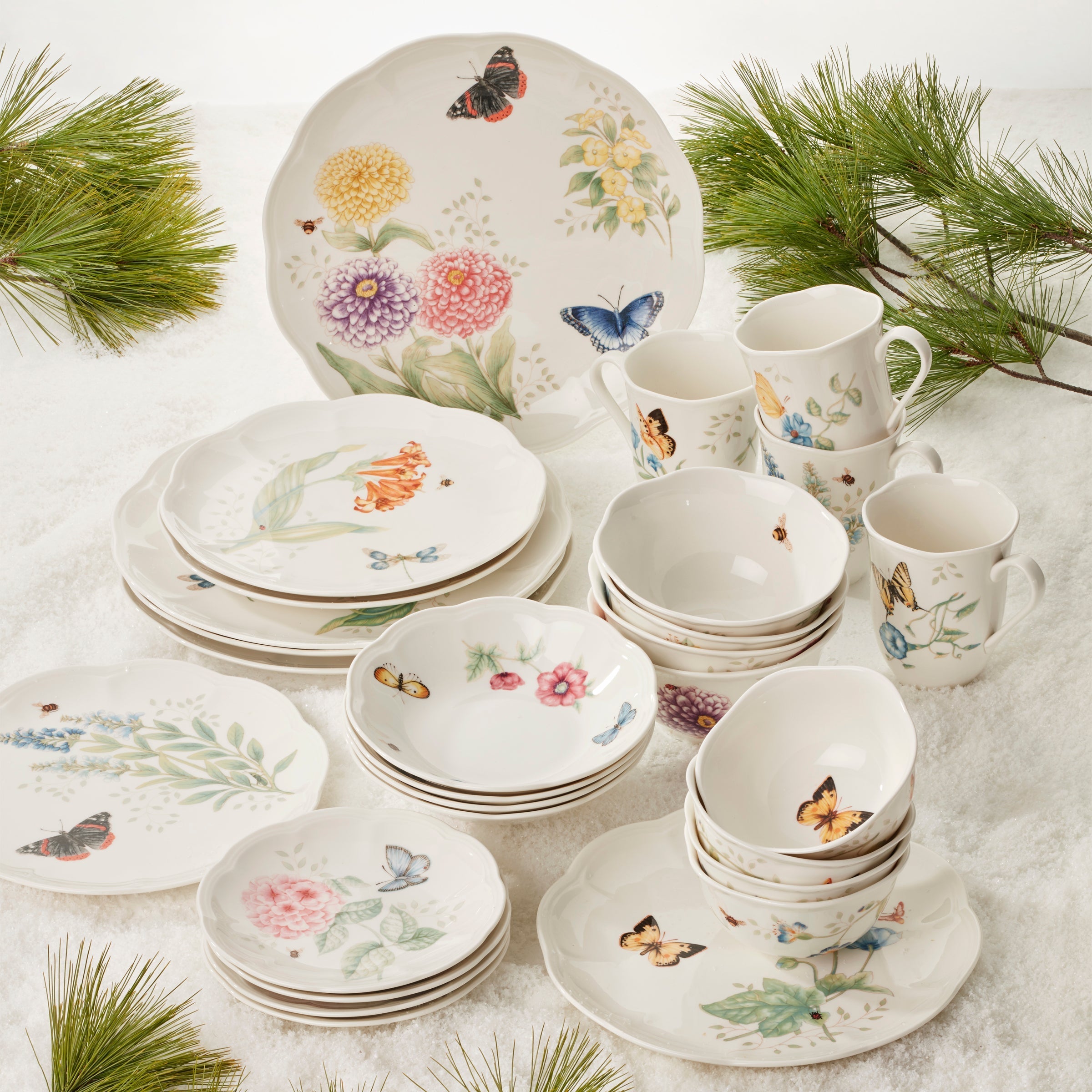 Lenox Premium Butterfly Meadow 28-Piece Dinnerware Set - Image 10