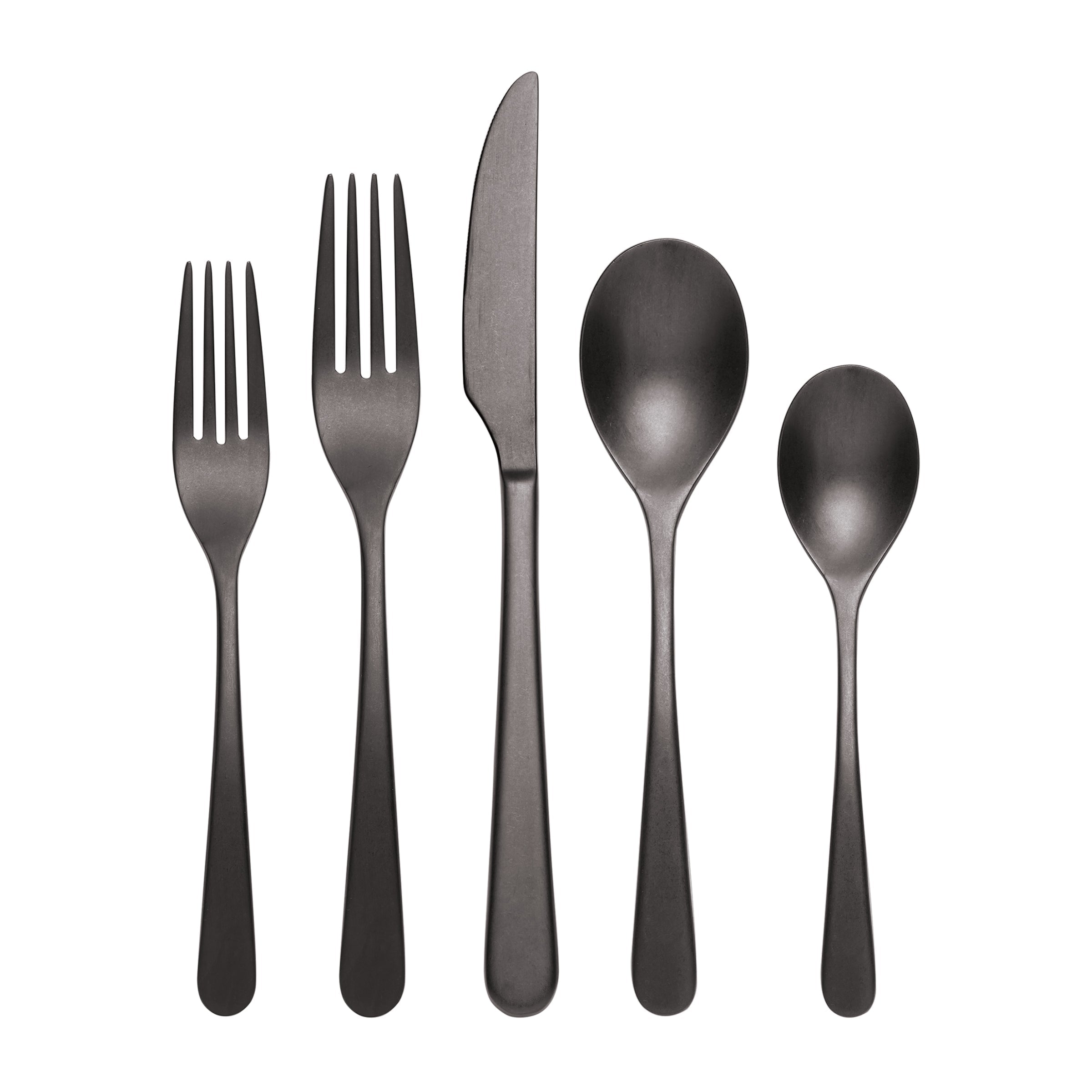 Lenox Premium Kenbrook Black Vintage 20-Piece Flatware Set