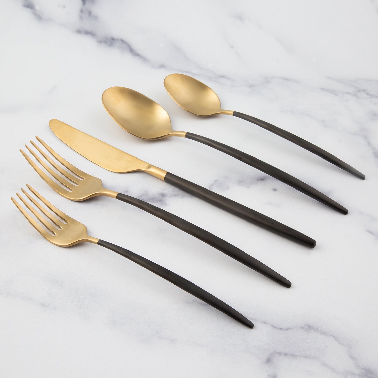 Lenox Premium Gaze Black Champagne Satin 20-Piece Flatware Set - Image 6