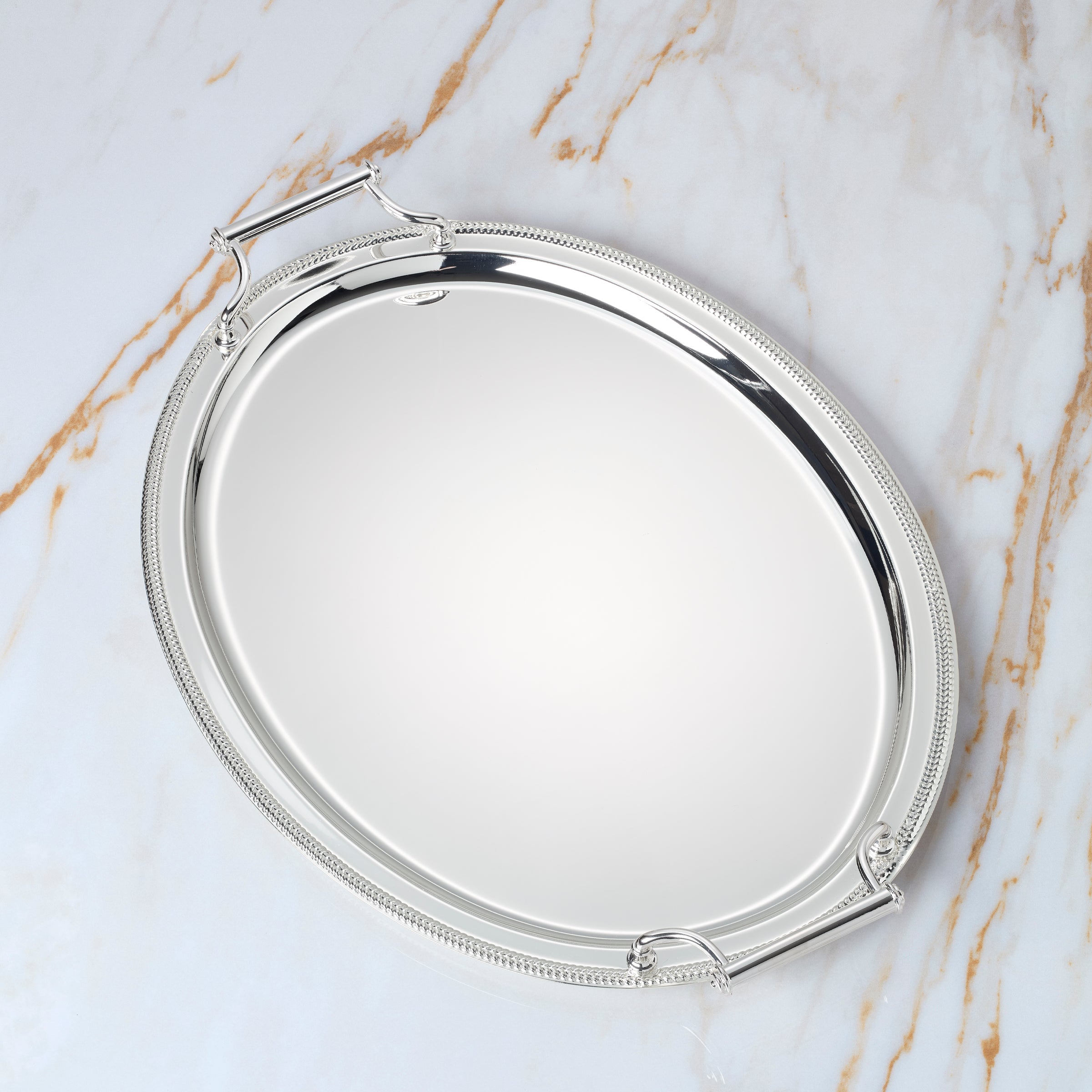 Lenox Premium Gallery Oval Silverplate Tray with Handles