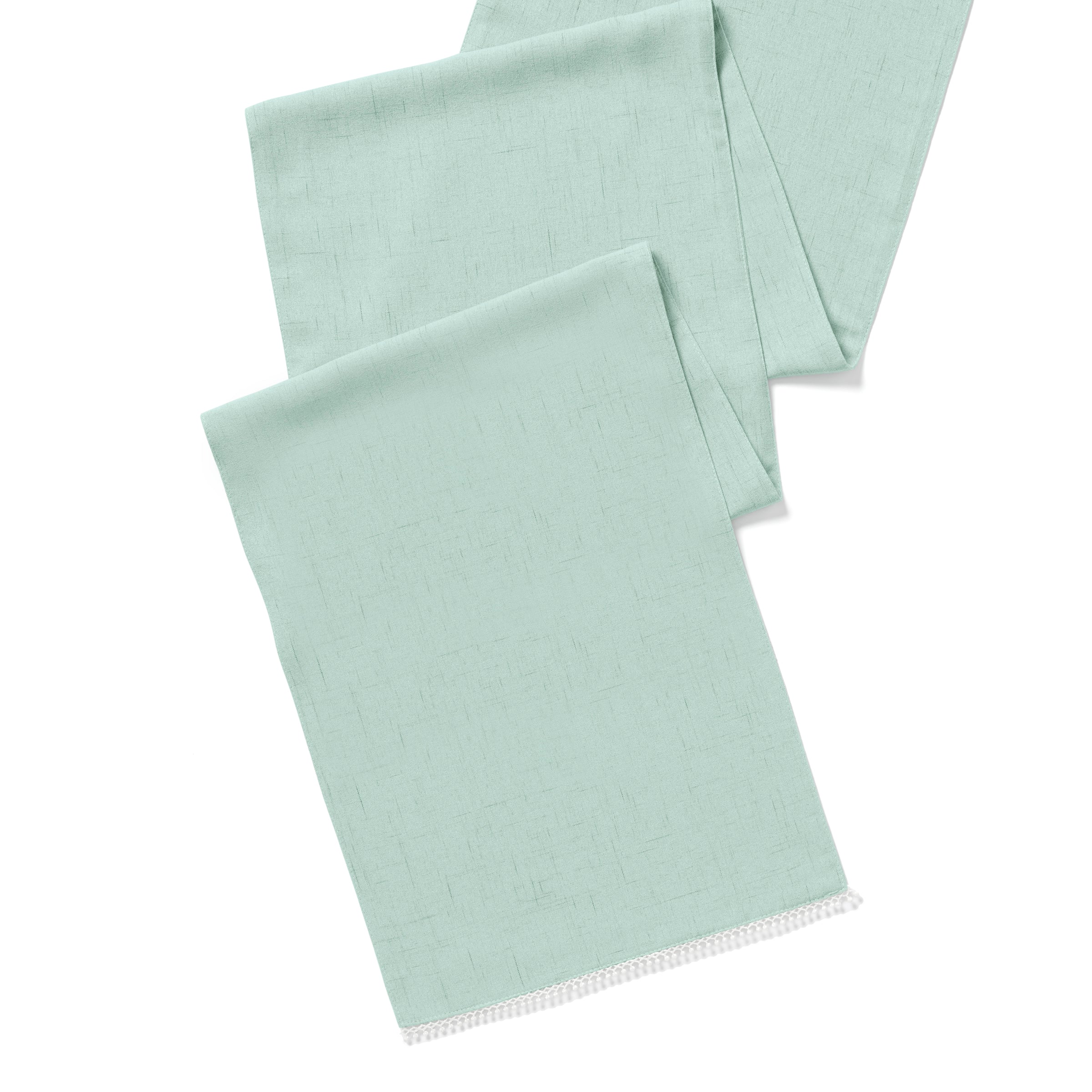 Lenox Premium French Perle Solid Ice Blue 14x90 Table Runner - Image 2